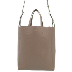 Celine Vertical Cabas Tote Bag black grained calfskin Tan
